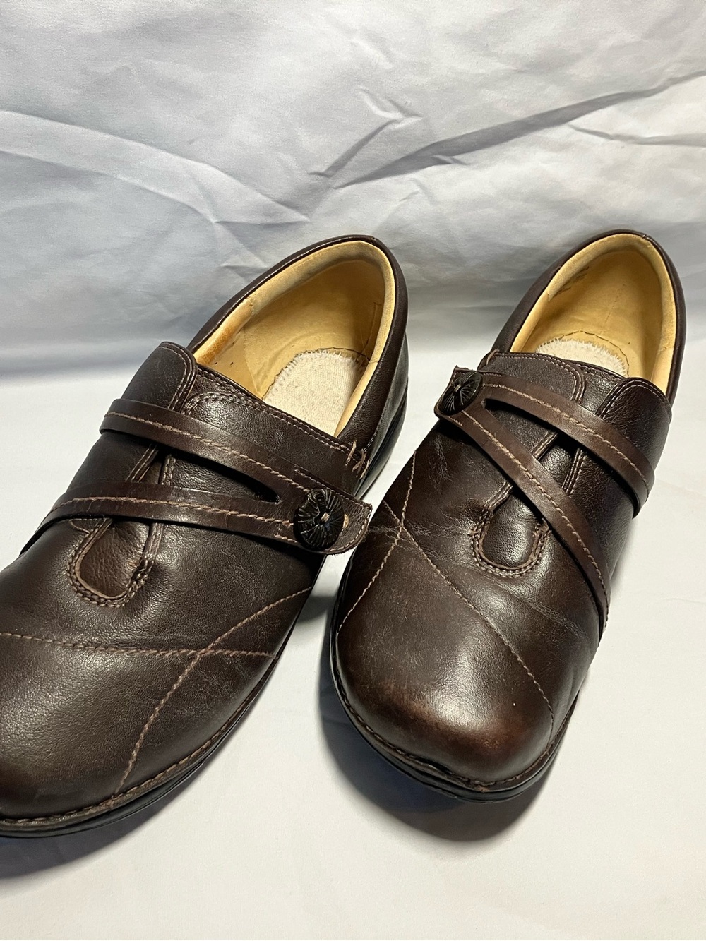 Clarks Unstructured Un.Esma Dark Brown Premium Leather Comfort Loafers - Women's